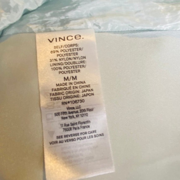 Vince Asymmetric Crinkle Mint Blue Midi Crinkle Skirt NWT Size Medium MSRP $325 - Picture 9 of 15